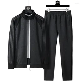 Men's Tracksuits Running Sets Fashion Sports Suit Mens Standup Collar Autumn Men Clothing Casual Wear Two-piece