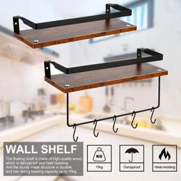 Kitchen Storage Wall Shelves Wall-mounted Large Bearing Capacity Simple Design Wood Floating Display Holder Book Rack Organizer