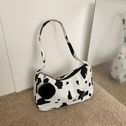Evening Bags 2024 Fashion Handbags For Women Cow Print Plaid Ladies Shoulder Bag Large Capacity Canvas Underarm Casual Clutch Purse