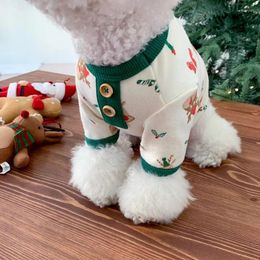 Dog Apparel Christmas Elk Hoodie Pet Clothes Cartoon Cotton For Dogs Clothing Cat Print Cute Autumn Winter Fashion Boy Girl Chihuahua