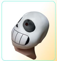 Latex Full Head Latex Sans Mask Cosplay Skull Mask Hood Masque Halloween Adult Kids Undertale Sans Masks Helmet Fancy Dress Game p6611082