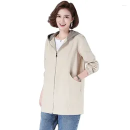 Jackets femininos de algodão dupla camada de cor de bloqueio de cor de bloqueio de mola de comprimento médio e outono versão coreana
