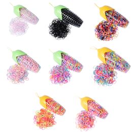 8 Styles Girl Disposable Elastic Band Candy Colour Hair Ropes Ponytail Holder Tie