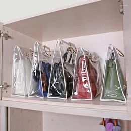 Storage Bags Hanging Bag With Magnetic Button Transparent Foldable Moisture-proof And Dust-proof Wardrobe Closet Organiser