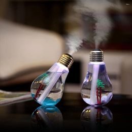 Decorative Plates Air Humidifier Colorful Bulb 400ml USB Sprayer LED Night Lamp Atmosphere Cool Mist Maker Fogger Purify Car Office Cleaner