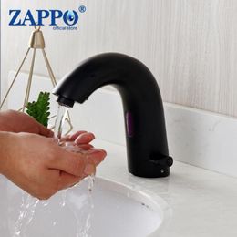 Bathroom Sink Faucets ZAPPO Matte Black Automatic Infrared Hands Touchless Free Faucet Sensor Tap & Cold Water Mixer