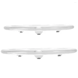 Candle Holders 2pcs Taper Round Glass Holder Tray Scented Plate For Banquet Wedding