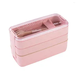 Dinnerware Container Capacity 3-layer Bento Box With Fork Spoon For School Office Storage Student