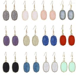 Dangle Earrings 10pairs Oval Hexagon Resin Druzy Drusy Gold Color Plated Brand Jewelry For Women Gift