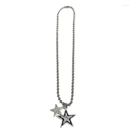 Pendant Necklaces M2EA Trendy Star Beaded Necklace Punk Clavicle Chain Fashion Jewelry For Women Girls