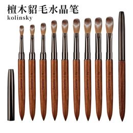 Professional 100 Pure Kolinsky Hair Acrylic Nail Brush with Sandalwood Handle for Acrylic Application and Power