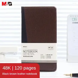 M&G Stationery 48K/120 Pages Contrast Colour Office Notebook Leather Book Inclusive Diary Business Single Pack