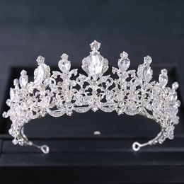 Baroque Vintage Crystal Crowns And Tiaras Luxury Rhinestone Big Crown Headpiece Women Bridal Wedding Hair Accessories Jewellery