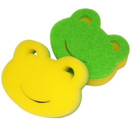Frog Shape Scouring Pad Powerful Household Bathroom Cleaning Tools Dishwashing Sponge Creativity Kitchenware Cleaner Soft