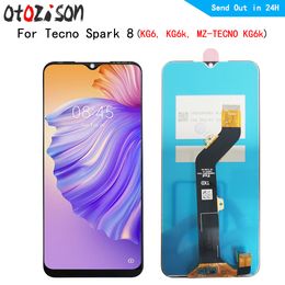 KG6 LCD 6.52" IPS For Tecno Spark 8 KG6, KG6k LCD Display Touch Panel Screen Digitizer With Frame Assembly For Tecno Spark8