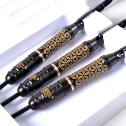 Supplies CUESOUL TATTOO Series 23g Black Coated Brass Steel Tip Darts,with Unique Pattern Engraved