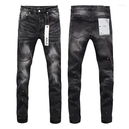 Women's Pants 2024 Purple Brand Jeans Splashed Ink Distressed Motorcycle Stylish And Slim