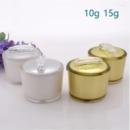 Storage Bottles 10g/15g Empty Makeup Jar Face Cream Lotion Pot Sample Packaging Refillable Bottle Gold Cosmetic Container Skin Care Tool