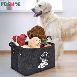 Dog Apparel Pet Storage Basket Felt Toy Laundry Box Dirty Clothes Holder For Toys Organiser Accessories