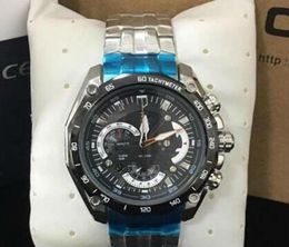 classic fashion watch EFR550 designer watch Bull Steel Band for Man Quartz With Original Box Set2577999