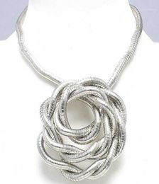 Chains Manufacture 5mm 90cm White K Plated Iron Bendable Flexible Necklace,1pcs/pack12087020