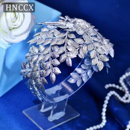 HNCCX Bridal Wedding Tiara Crown Hair Accessories Elegant Woman Headpiece Bride Head Alloy Leaf Headband Ornaments HP510