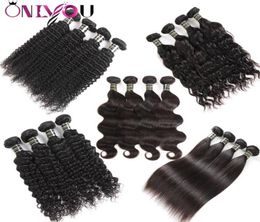 Brazilian Virgin Hair Body Wave Straight Deep Water Wave Kinkly Curly Human Hair Extensions 10a Grade Weft Weave 3 4 Bundles Natur9661058