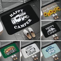 Carpets Happy Campers Welcome Mat Floor Decoration Carpet Non-slip Easy To Clean Area Rug Living Room Home Office Washable Doormats