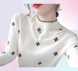 Women039s Sweaters Oneck Solid Pullovers Bottoming Shirt Knitwear Long Sleeve Casual Spring Basic Pull Femme Sweater8359320