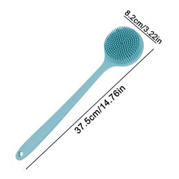 Silicone Back Scrubber Body Wash Sponge Long Soft Hair Bath Brush Exfoliating Scrub Skin Massager for Men women Shower Supplies