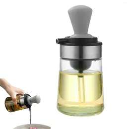 Storage Bottles Glass Olive Oil Bottle Wide Opening With Silicone Brush Container For Kitchen Cooking Frying Baking BBQ Pancake