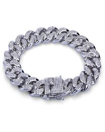 Fashion Gold Colour Plated Micro Pave Cubic Zircon Bracelet All Iced Out New night club men braclets hip hop bracelets6968402