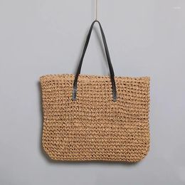 Evening Bags Large Capacity Woven Straw Handbag Women's Shoulder Tote Vintage Beach Bag