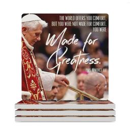 Table Mats Pope Benedict XVI - Made For Greatness Ceramic Coasters (Square) Tea Cups Customised Tile Pot