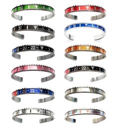 Bangles Mixed Style Stainless Steel Manchette Open Initial Cuff Bangle Speedometer Bracelet SP019125320