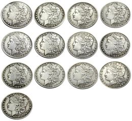 US 13pcs Morgan Dollars 18781893 quotCCquot Different Dates Mintmark craft Silver Plated Copy Coins metal dies manufacturing 125652301198