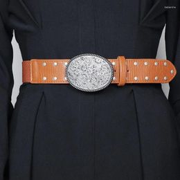 Belts Women's Fashion Vintage PU Leather Elastic Corset Female Cummerbund Coat Waistband Dress Decration Wide Belt J179