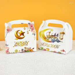 Gift Wrap 4Pcs Eid Mubarak Candy Box Paper Packing Ramadan Decoration For Home Muslim Festival Party Supplies