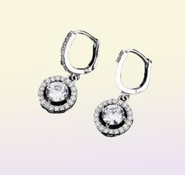 Latest Round Drop Shaped White Gold Colour Plated Vintage Hoop Earrings for Women Wedding Party Accessories Jewellery Gift1778933