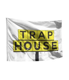 Trap House Flag Banner 3x5Ft College Dorm Room Man Cave Frat Wall Outdoor Flag 100D Polyester Banner Fast 9963787