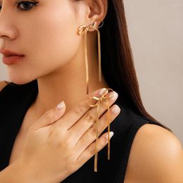 Dangle Earrings Kpop Snake Long Tassel Bow Bowknot Drop For Women Girls 2024 Trendy Vintage Piercing Hanging Jewelry