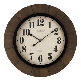 Wall Clocks 30" Indoor Brown Round Wood Arabic Analogue Clock Easy To Hang Special & Quiet Design Good Quality Strong Durability 2024