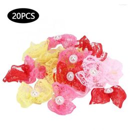Dog Apparel 20Pcs Pet Multicolor Hair Lace Bowknot Bows Grooming Accessories For Cat Medium Small Puppy Dogs