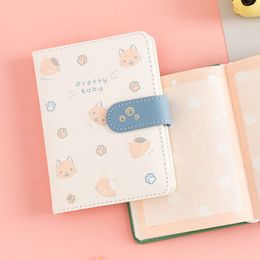 for Cat Student Notebook Journal Schedule Planner Agenda Portable PU Leather Cover Memo Notepad Drop Shipping