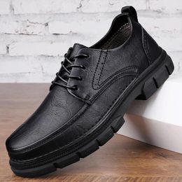 Walking Shoes Men Leisure Derby Lace Up Fashion Business Dress Classic Oxford Office Gentleman Footwear Job Luxury Wedding