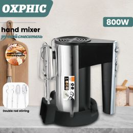 Blender OXPHIC 800W Electric Handheld Blender with Fixing Stand Hand Mixer Food Processors for Kitchen with beater and 2 Dough Hooks