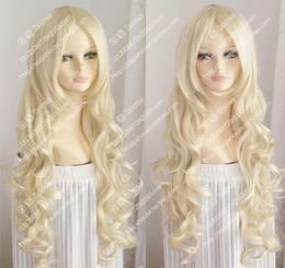 new wig Platinum Blonde long wavy curly hair Europe and the rural girl wigs2979755