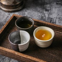 Cups Saucers Japanese Ceramic Retro Small Teacup Simple Wine Cup Restaurant Pottery Sake Chinese Water Tea Set Drinkware