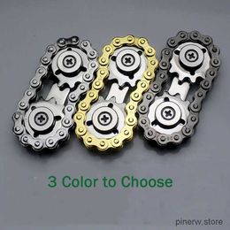 Decompression Toy Metal Chain Spinner Fidgets Metal Flywheel Fingertip Gyro Toys Anti Stress DIY Replace Bicycle Chain Spiner Fidget Toys Kids