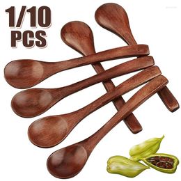 Spoons Wooden Dessert Spoon Tableware Tea Honey Coffee Stirring Spice Condiment Jam Salt Sugar Soup Kitchen Durable Accessories